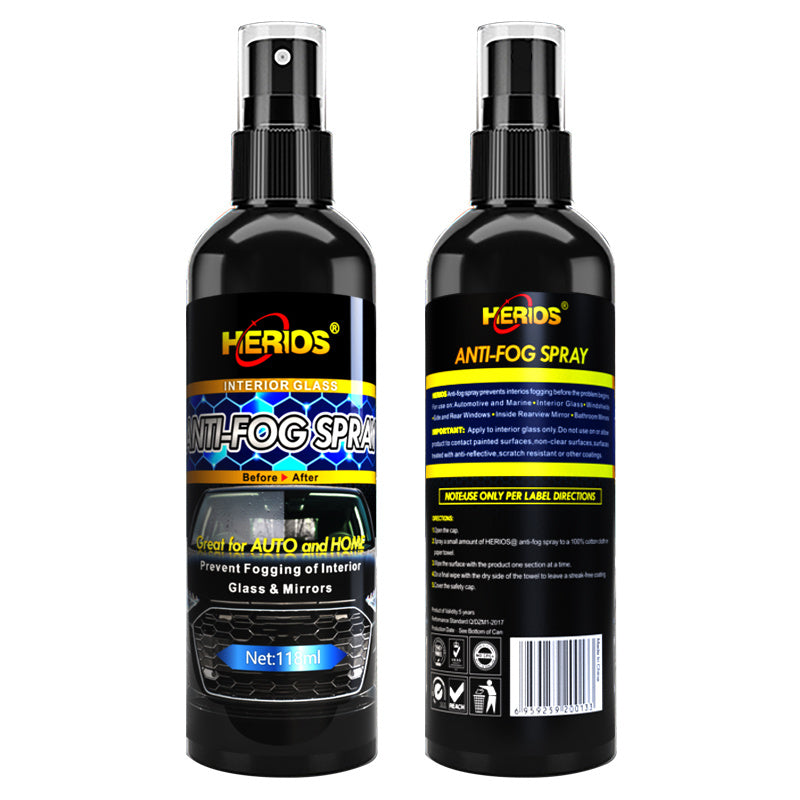 Spray limpiacristales antivaho para coche