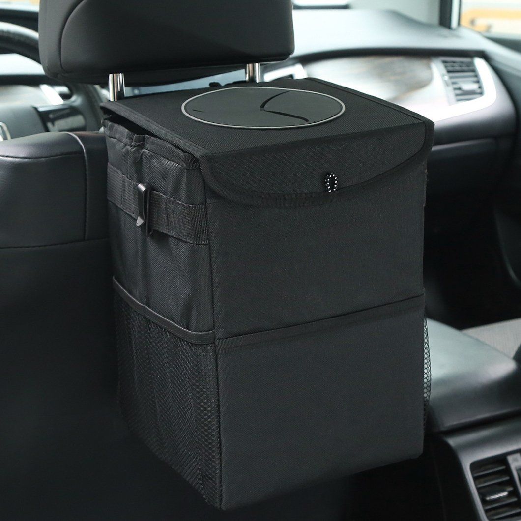 Papelera de coche con tapa