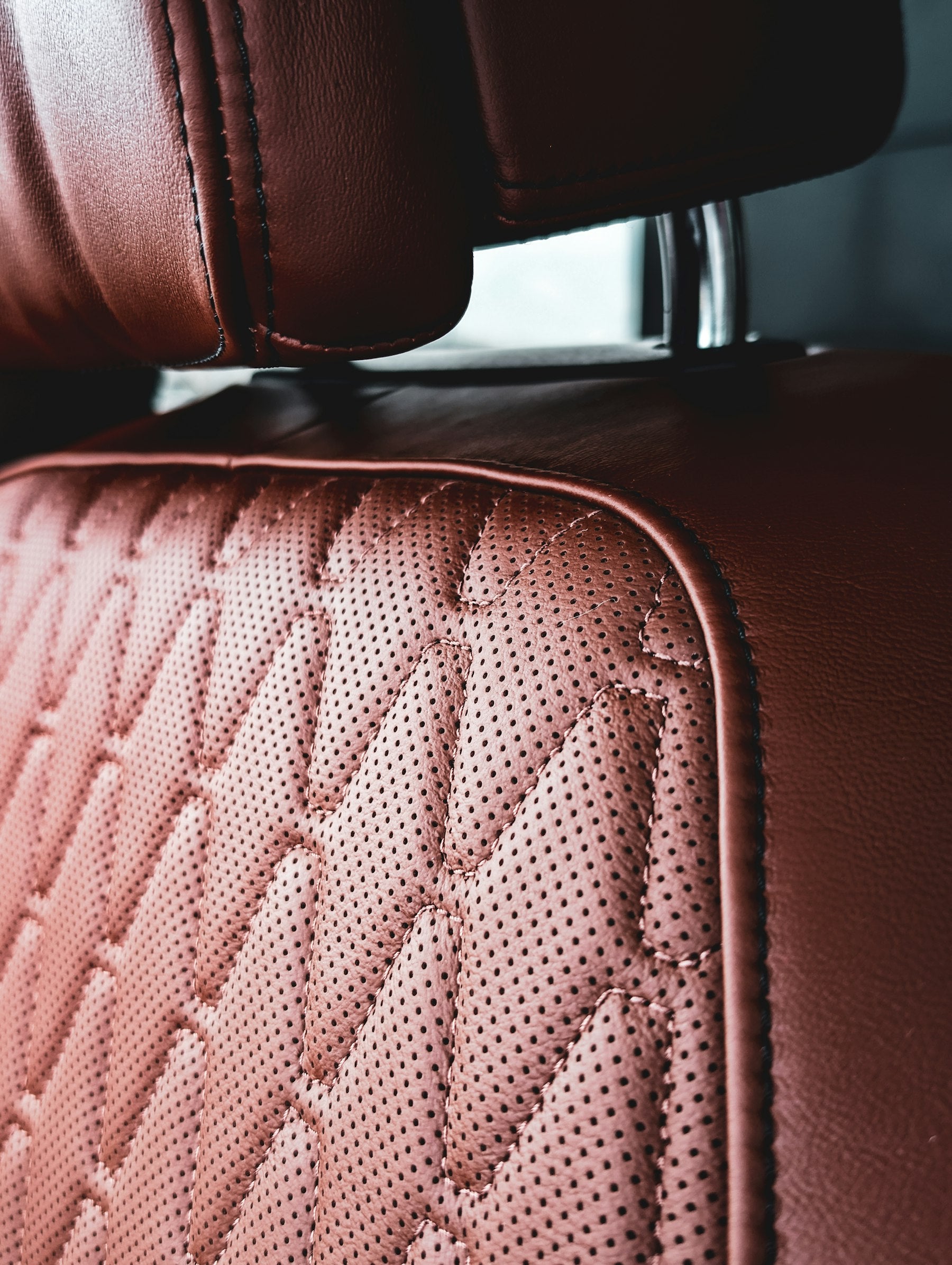 Detalle de la tapicería del asiento